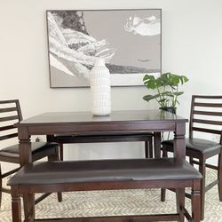 Dining Table 2 Chairs 2 Bench For Sale 