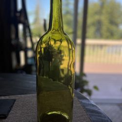 Beautiful yellow  Vintage bottle with cork