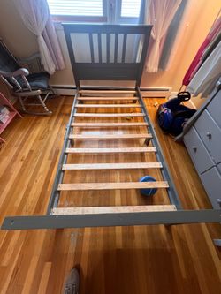 TWIN BED SET FRAME GREY