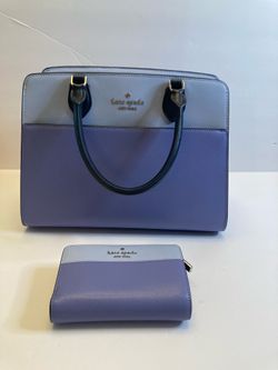 Kate Spade Madison Colorblock Saff Medium Bag & Wallet Evening Iris Multi Blue.