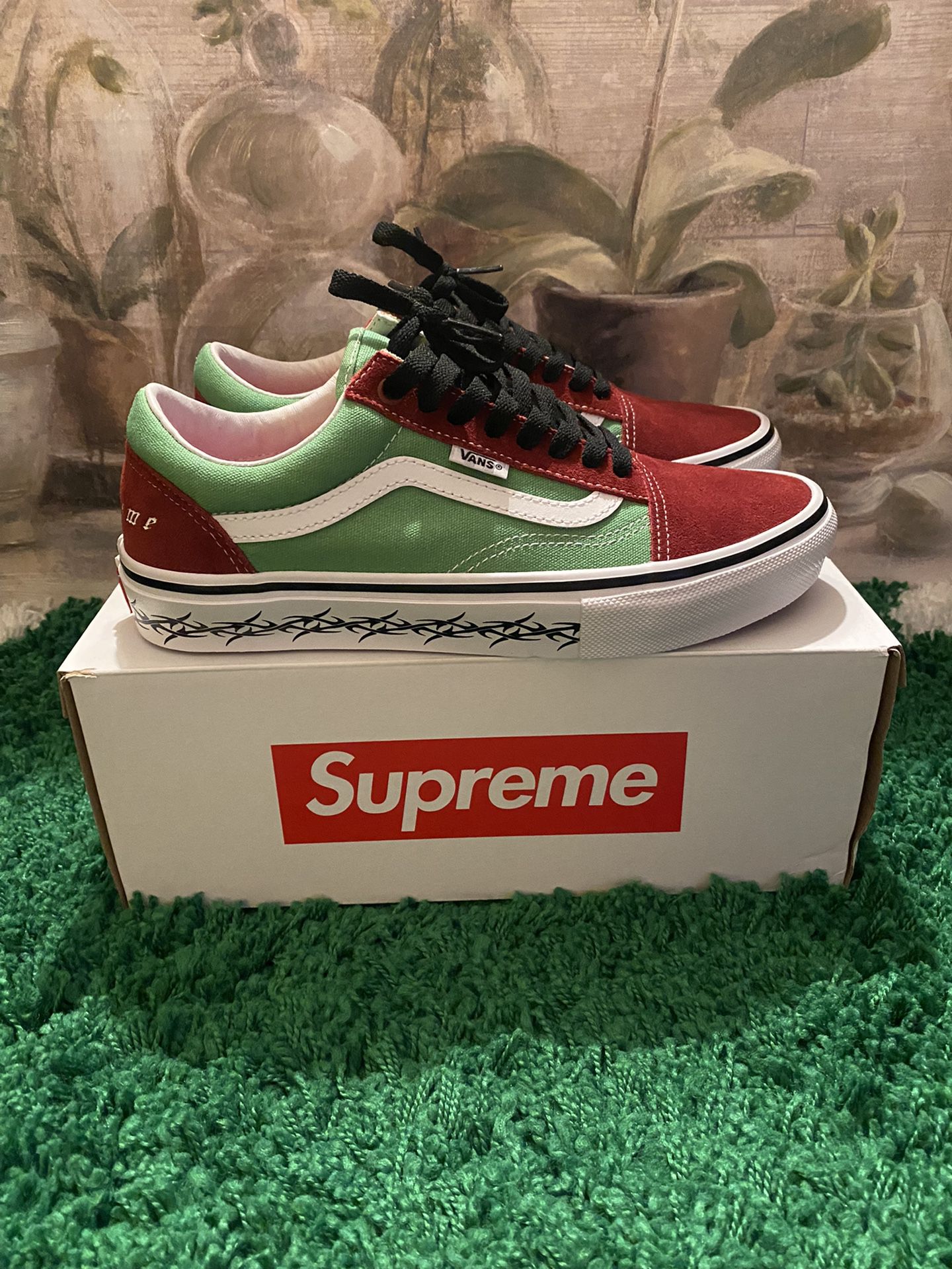 Supreme x Old Skool ‘Barbed Wire - Green’ Size 8 Mens 