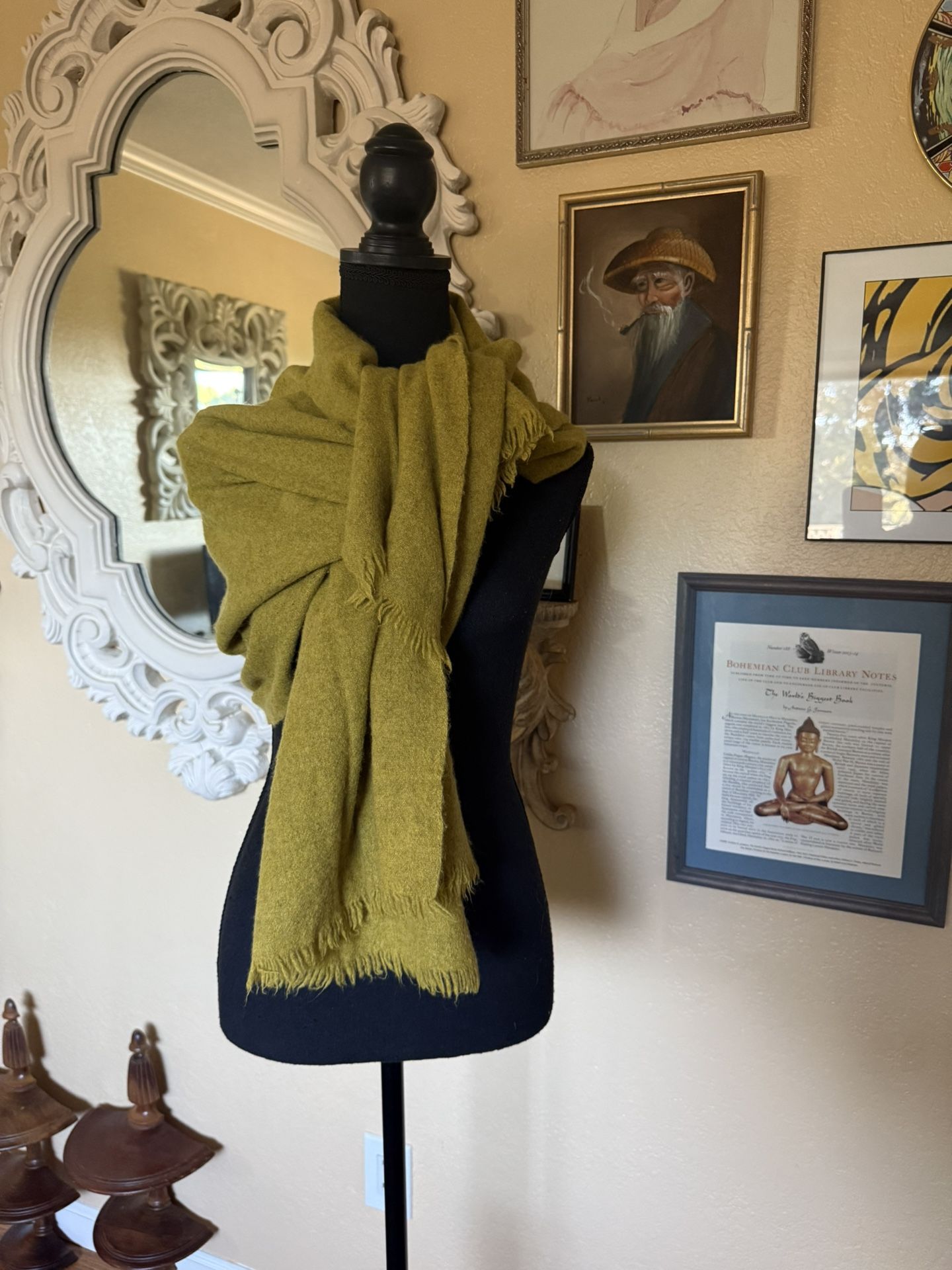 Echo Green, Chartreuse, Shawl Wrap, Throw Scarf
