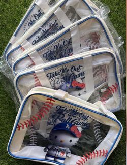LA Dodgers Hello Kitty Clear Tote Bag with Figurine