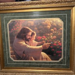 Framed Picture Of Christ Signed By Artist 