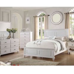 4- Pc Bedroom set Dresser,Mirror  Nightstand (1) Queen size bed frame  Not including Mattress and Box Sp