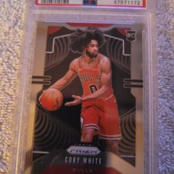 2019 Panini Prizm #253 Coby White Psa 9. Selling For Just $45.00 Or Best Offer.