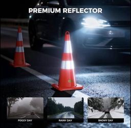 6 Pack 28 Inch Traffic Cones, from -30℃ to 55℃, MUTCD-Compliant Orange Safety Cone with Reflective C