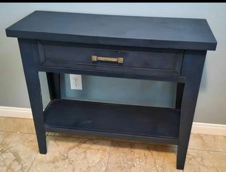 Navy Blue Wood Console Table with Drawer