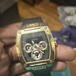 Guess Watch Gold Face, Black Strap