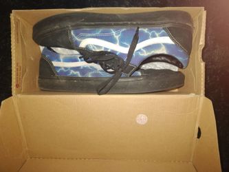 Vans Old Skool "Lightning Blue" Black Suede Skate Shoes - Size 12 in MEN'S