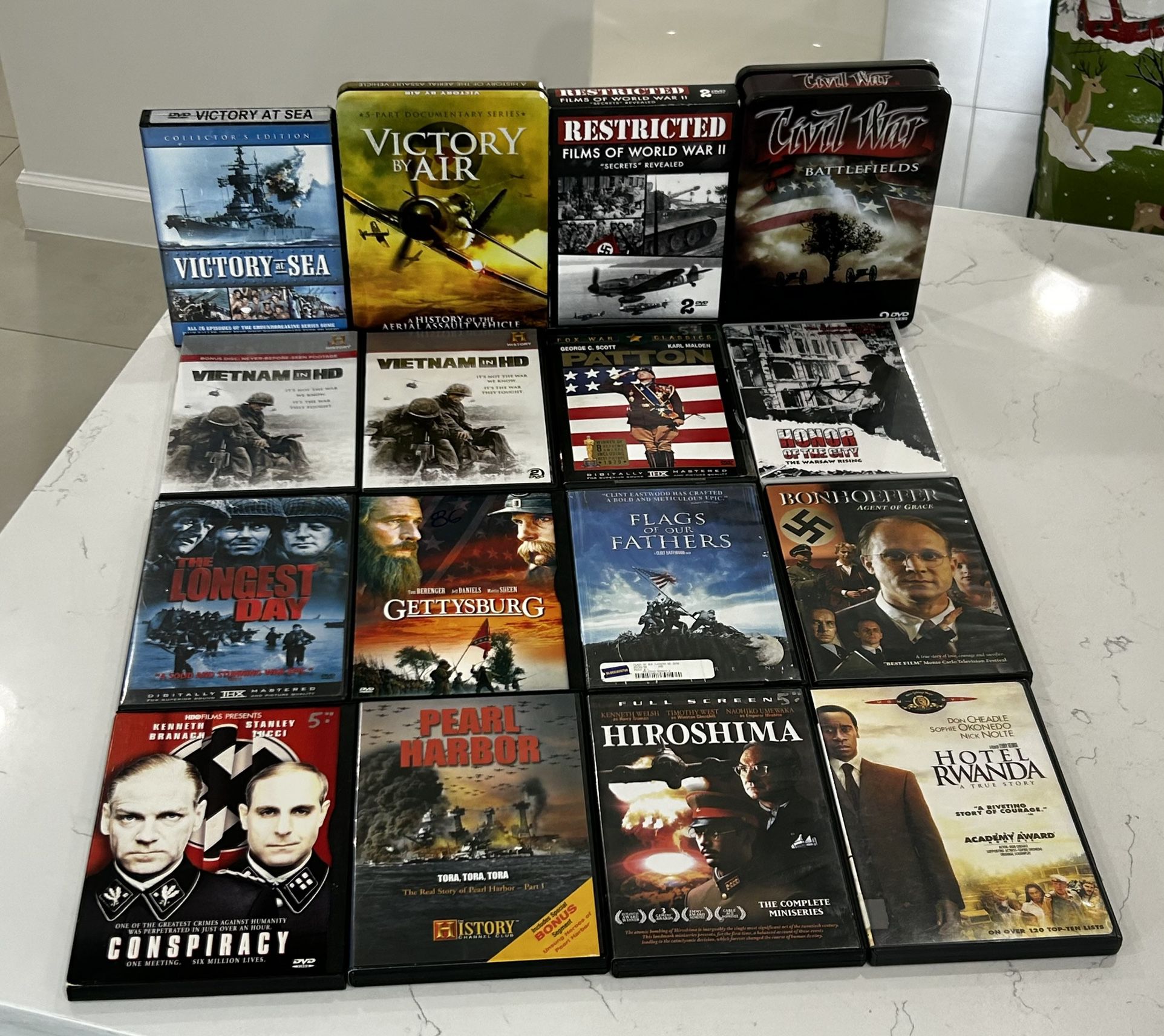 War Documentary & Movie Collection: 16 DVD Bundle - Vietnam HD, Patton, The Longest Day, Gettysburg