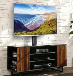 Fitueyes Wood  Cabinet With Metal Stand For Tv 