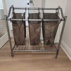 3 Bag Laundry Hamper w/ Wheels