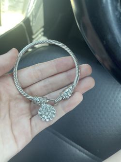 Silver Rope Dimond Bracelt 