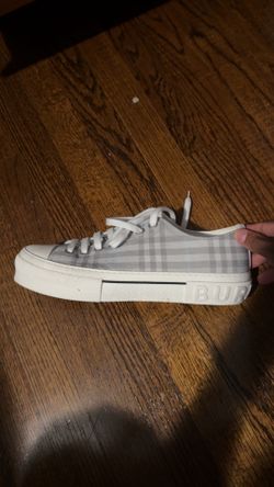 Burberry Jack Grey Check Canvas Sneakers (Size 43) - Like New
