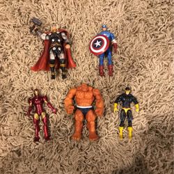 2009 Hasbro Ultimate Avengers Captain America, Thor, Ironman, Cyclops And The Thing