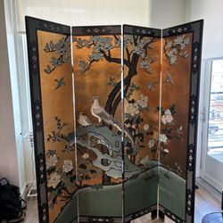 Antique Oriental Gold Lay Room Divider