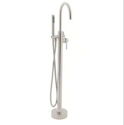 Akdy 1-Handle Freestanding Floor Mount Tub Faucet Bathtub Filler with Hand Shower in Brush Nickel