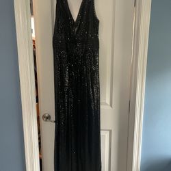 Dress Full Length Size Black Sequin Dress 