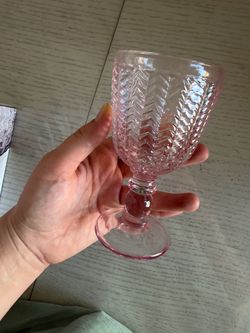 Twill white wine goblets in rose
