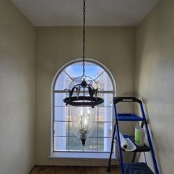 Large Entryway / Foyer Chandelier – 34” Fixture + 34” Chain