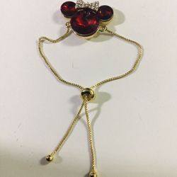 adjustable bracelet with charm and colorful stones gold plated