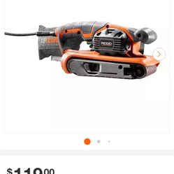 RIDGID 6.5 Amp Corded 3 in.W x 18 in.L Heavy-Duty Variable Speed Belt Sander with AIRGUARD Technology