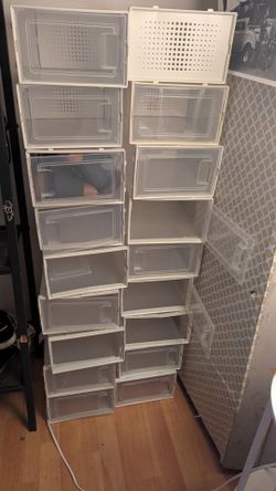 Stackable Clear Plastic Shoe Storage Boxes