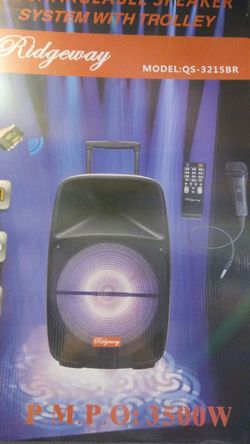 Bluetooth speaker SD card,slot USB port,FM radio,microphone included for karaoke(bosina) 15 inch