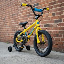 NEW 2025 SE BASHER 16 YELLOW SINGLE SPEED KIDS GIRLS BOYS YOUTH BMX BIKE WITH TRAINING WHEELS 