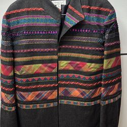 Denim embroidered Jacket Women’s Size 16