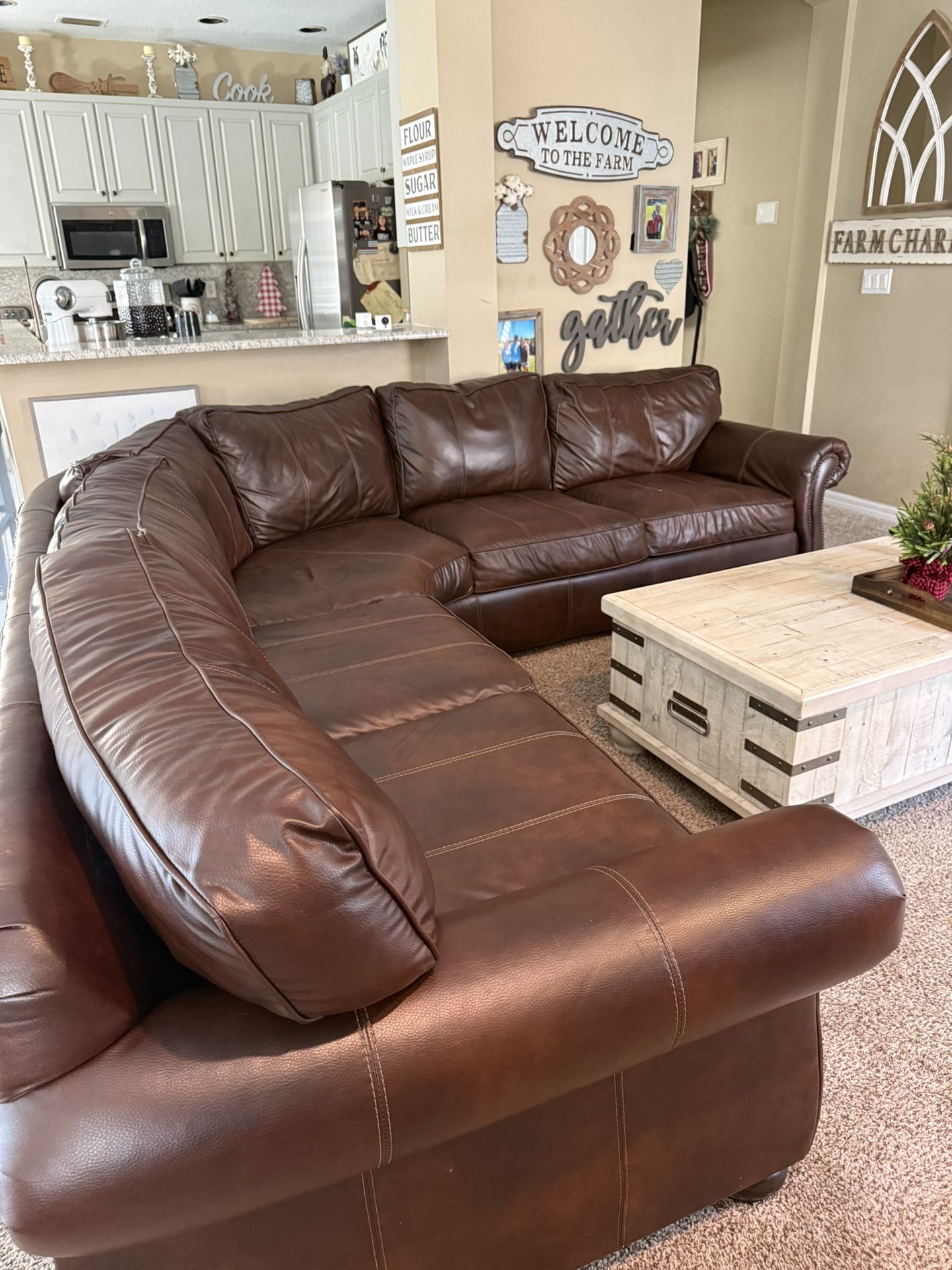 Real Leather Sectional Sofa