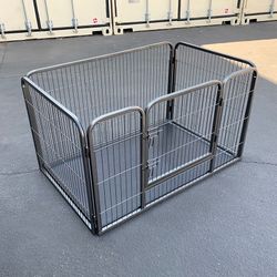 (New) $95 Pet Playpen Heavy-Duty Dog Kennel w/ Plastic Tray, 49x32x28 inches