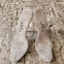 Ellie Clear Stage Heels in Women's Size 8