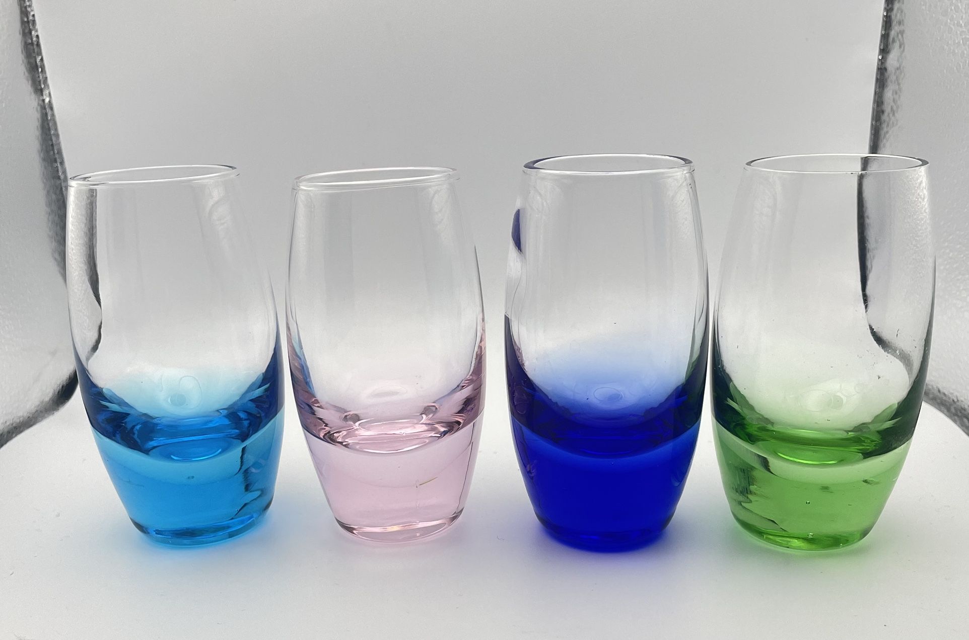 Vintage Set of 4 Colored Shot Liqueur Glasses