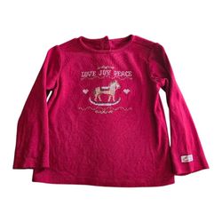 VTG Gymboree Love Joy Peace Long Sleeve Cross Stitch Tee Shirt SZ 18-24 Months