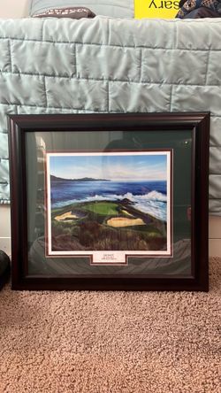 Pebble Beach Hole #7 Framed Golf Print