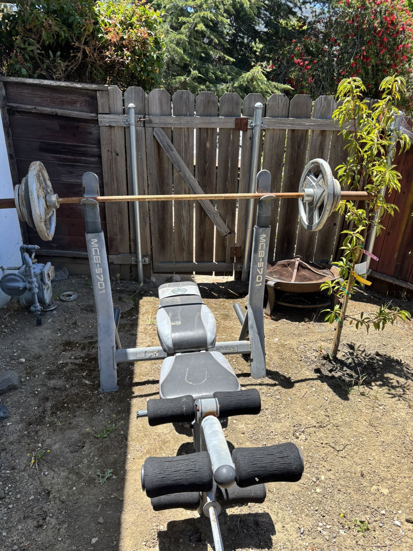 Bench With barbell And Weights