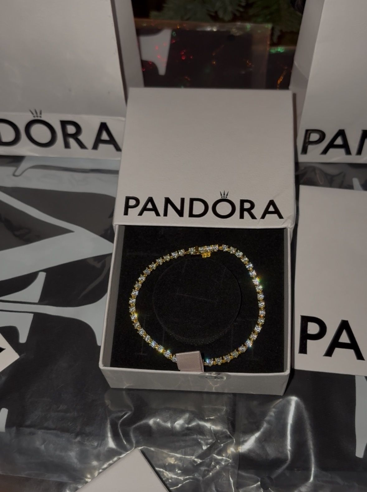 Pandora Tennis Bracelet With Lab Diamonds