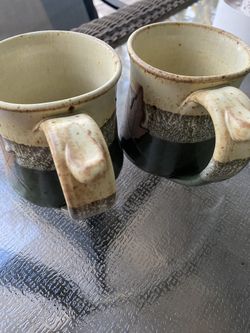 2 Alewine Pottery Leaf Design Mugs for Sale in Valrico, FL - OfferUp