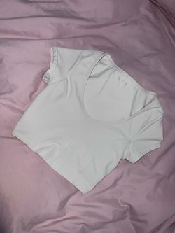 XS Offline by Aerie Goals Objectifs Real Good ribbed cropped athletic top cream