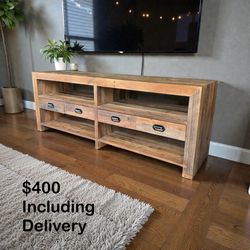 Four Hands Rustic Solid Wood Media Console 70” – Free Delivery 🚚 