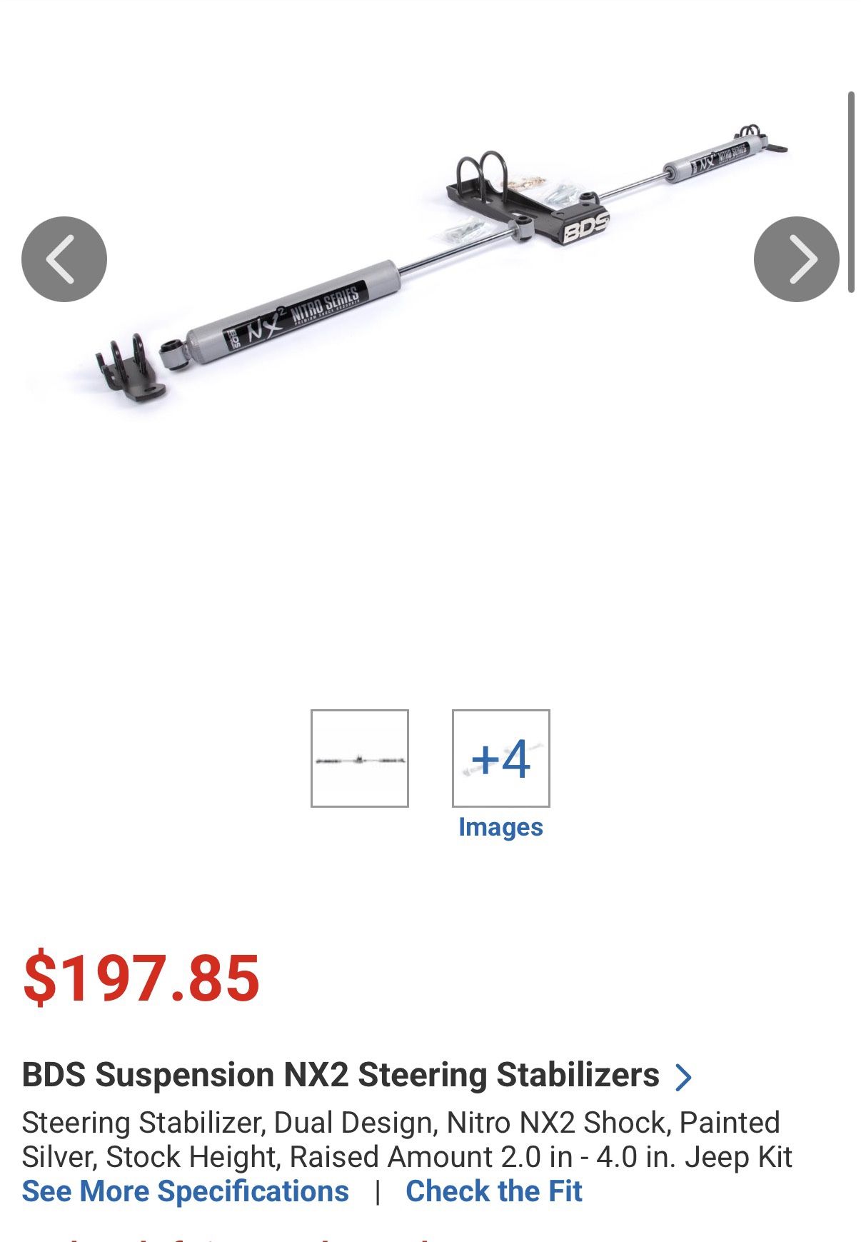 BDS double Steering Stabilizer For Jeep Wrangler 97-06 Brand New