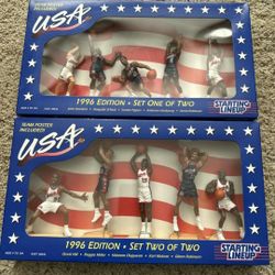 1996 Team USA Olympics NBA Starting Lineup 2 Sets Factory Sealed NEW Authentic 