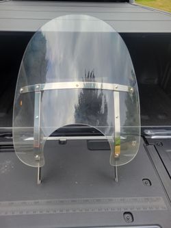 Clear Motorcycle Windshield with Chrome Brackets