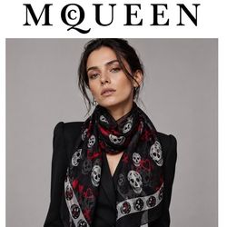 Gorgeous Alexander McQueen logo chiffon silk scarf