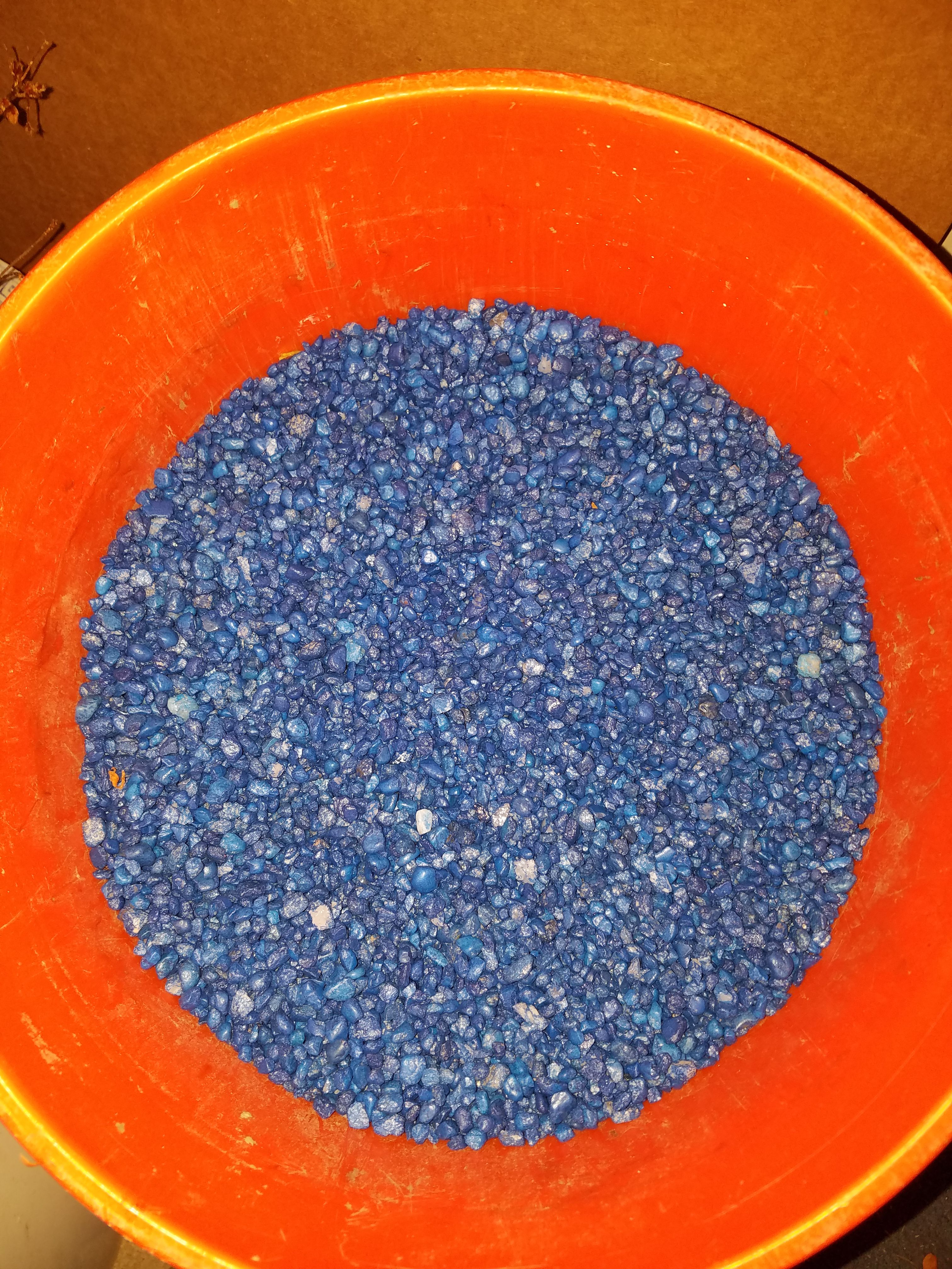 Blue fish tank gravel