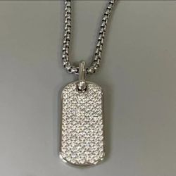 designer luxury dogtag and necklace 925 