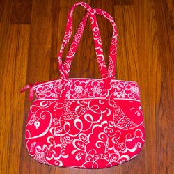 Vera Bradley Twirly Bird Pink/White Shoulder Bag