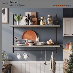 Wall-Mounted Coffee Equipment Shelves – Gray & Black